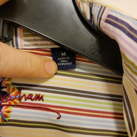 Robert Graham Men's Medium Button Down Striped Shirt - Picture 8 of 8